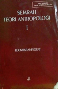 Image of SEJARAH TEORI ANTROPOLOGI I